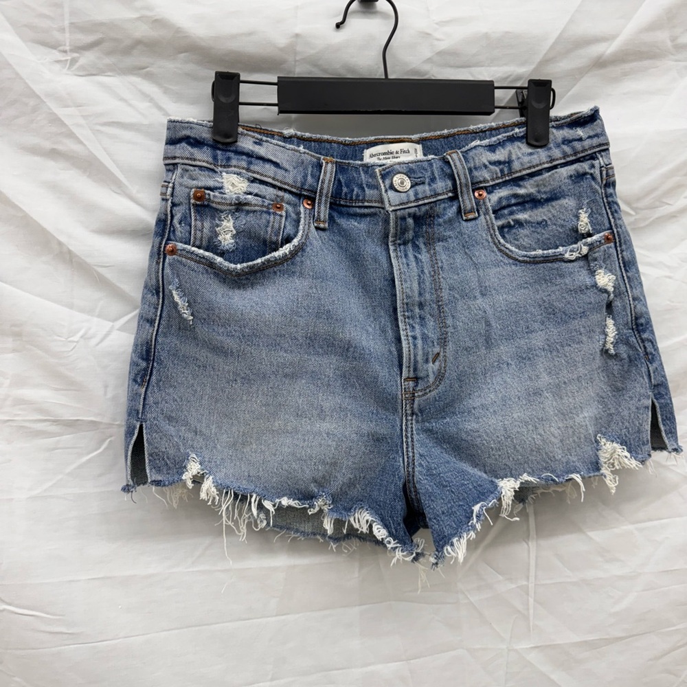 Abercrombie & Fitch Distressed Blue Jean Shorts